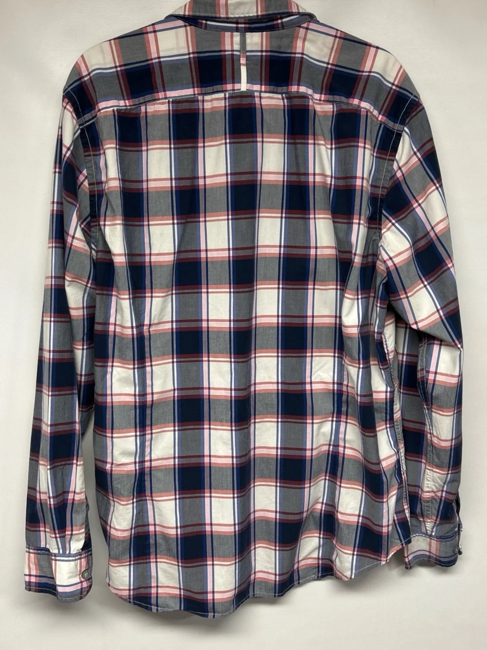 Banana Republic Plaid Button-Down Shirt in Navy, White & Red